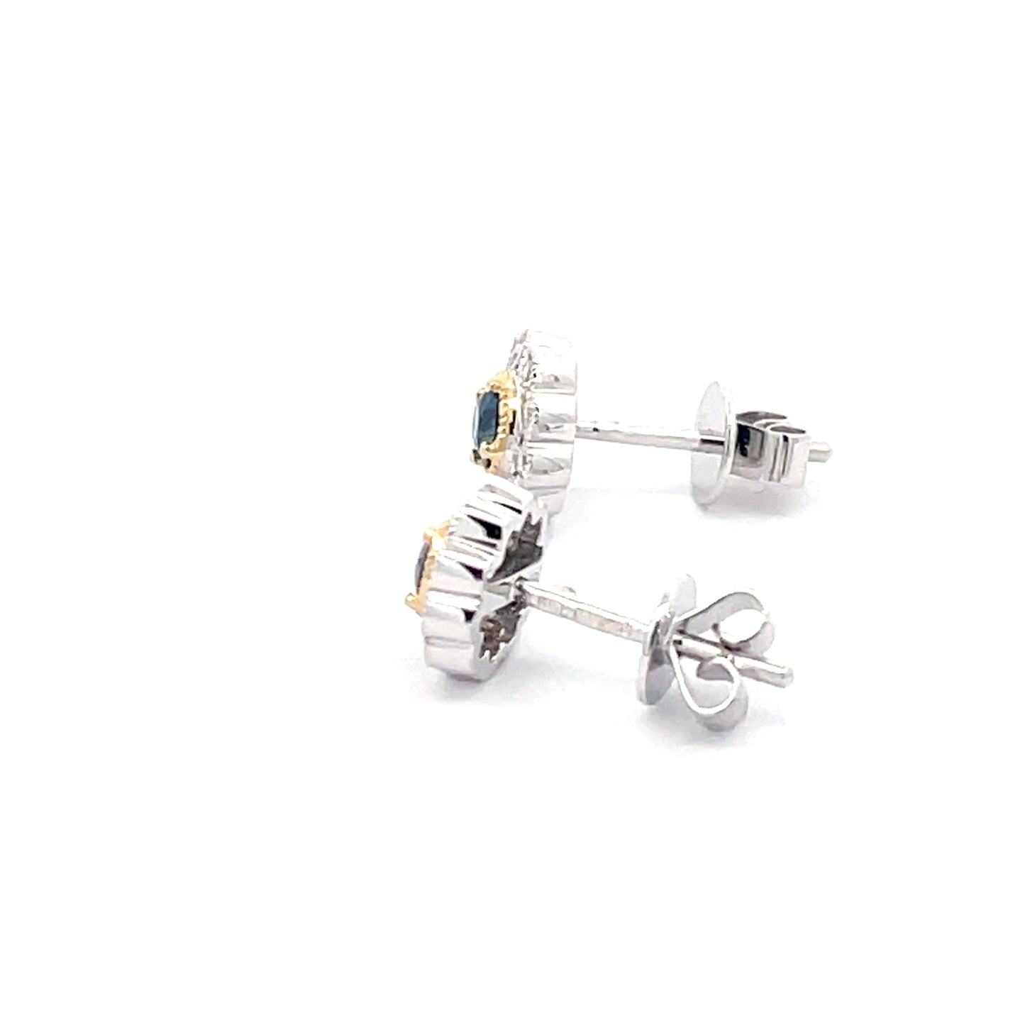 Sapphire and Diamond Vintage Style Cluster Earrings Gardiner Brothers