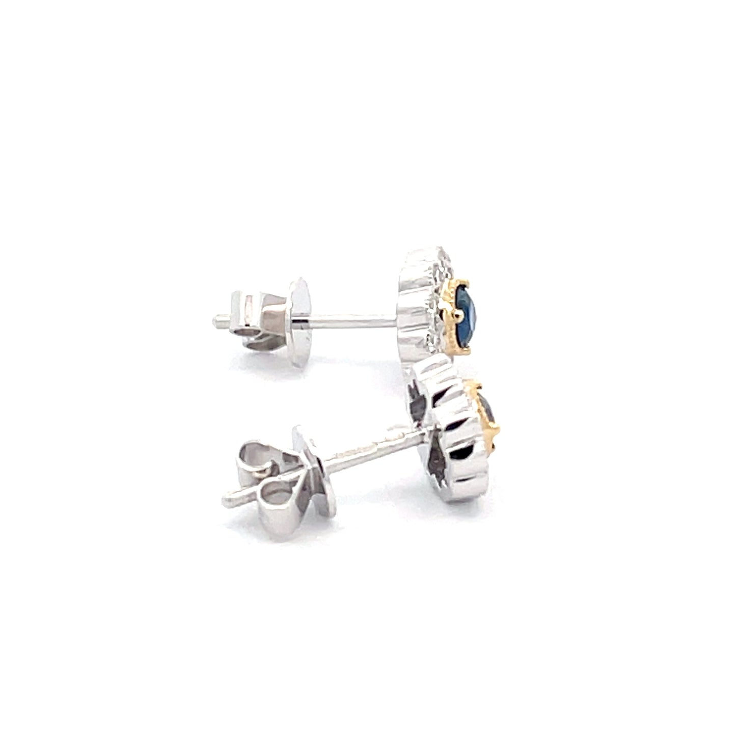 Sapphire and Diamond Vintage Style Cluster Earrings Gardiner Brothers