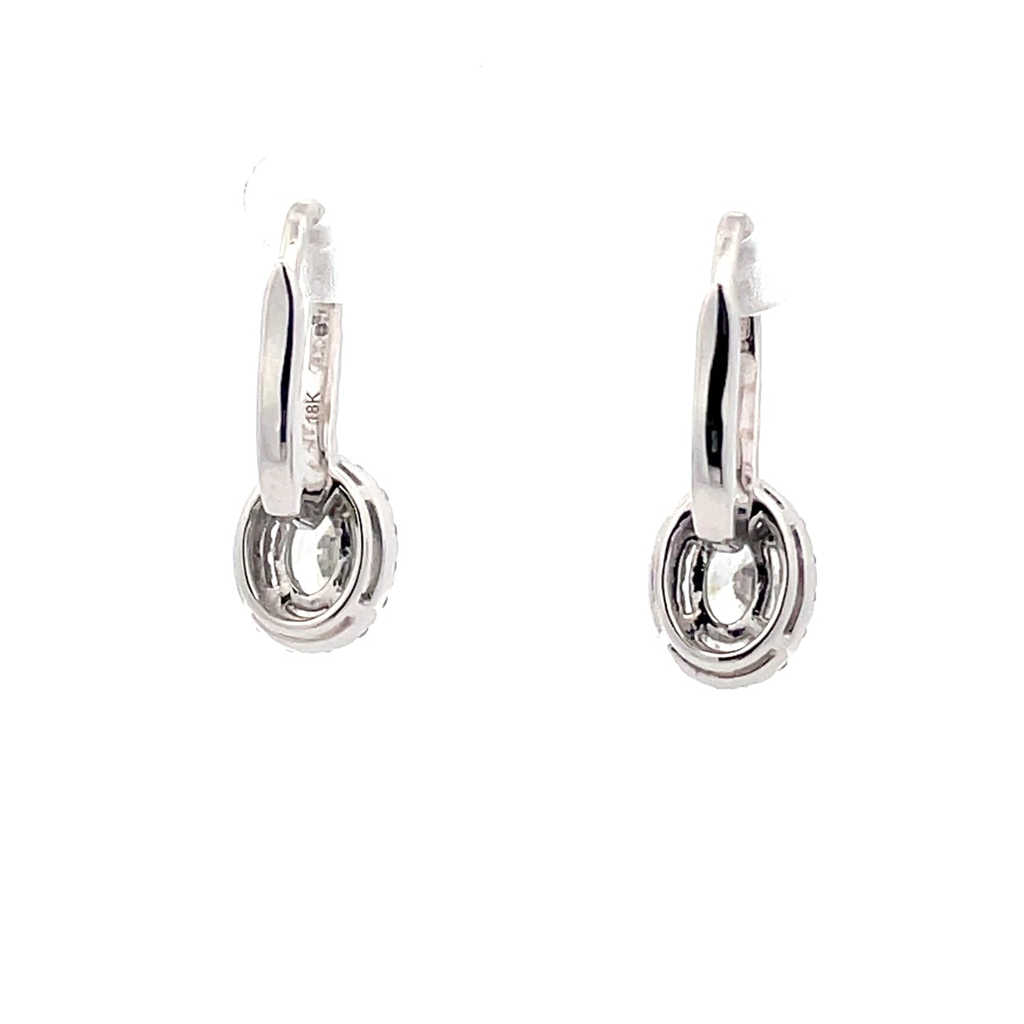 Oval Shaped Diamond Halo Drop Style Earrings Gardiner Brothers