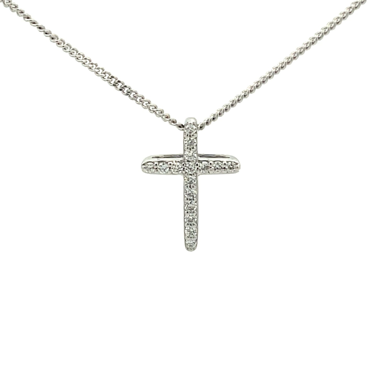 White Gold Diamond Set Cross Pendant Gardiner Brothers