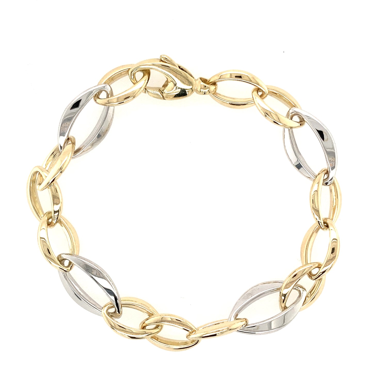 Yellow and White Gold Apex Oval Bracelet Gardiner Brothers