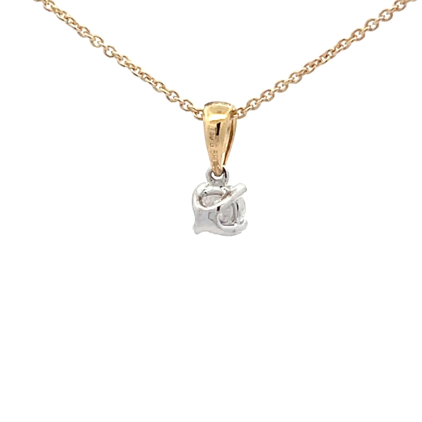 Round Brilliant Cut Diamond Solitaire Pendant - 0.20cts Gardiner Brothers