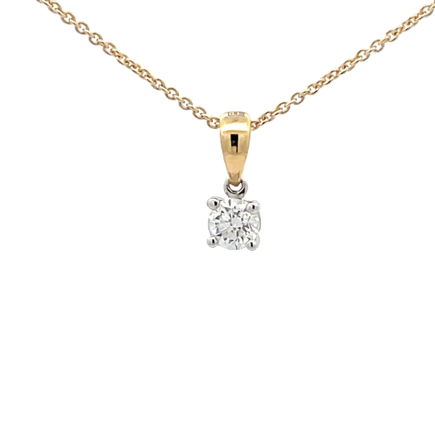 Round Brilliant Cut Diamond Solitaire Pendant - 0.20cts Gardiner Brothers