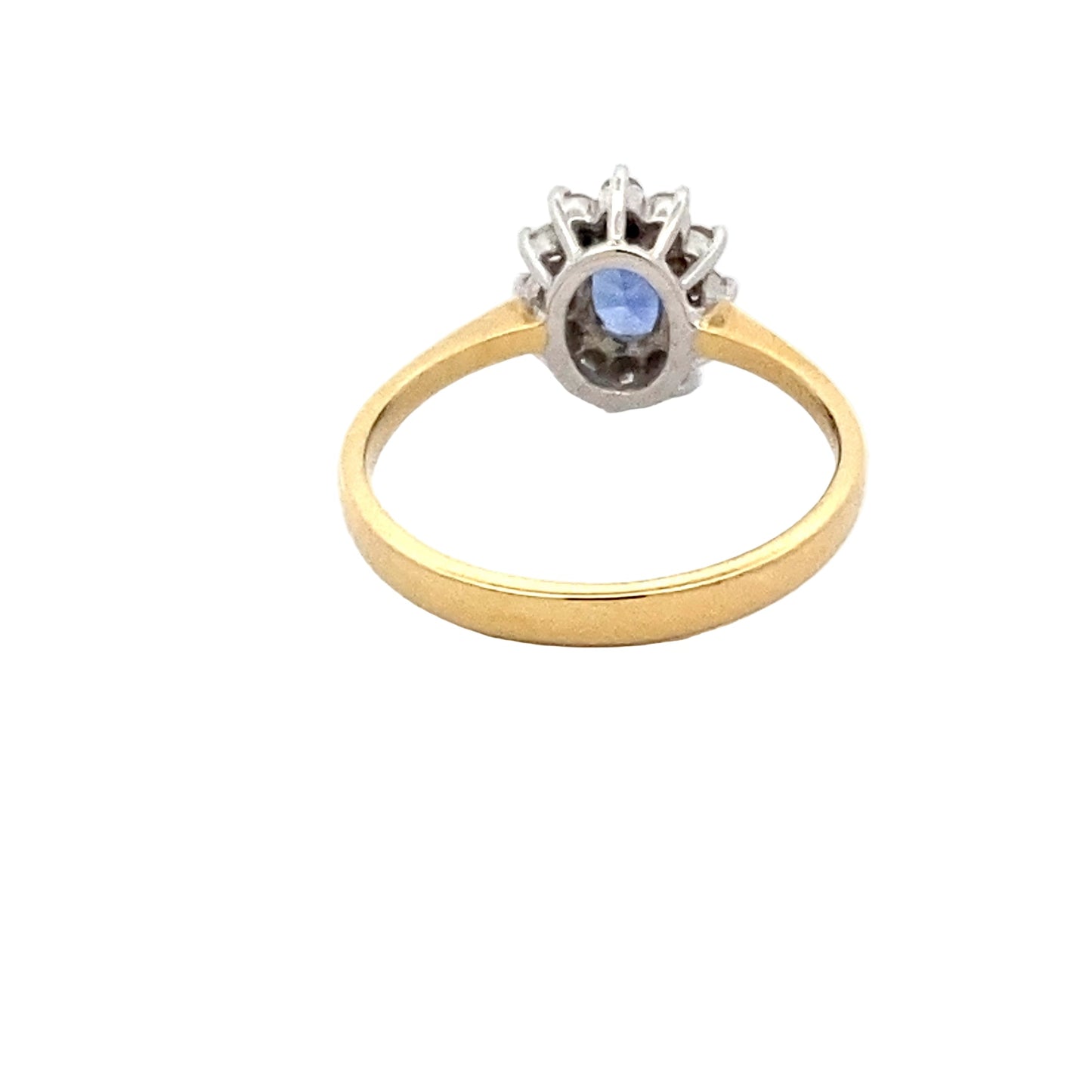 Sapphire and Round Brilliant Diamond Cluster Style Ring Gardiner Brothers