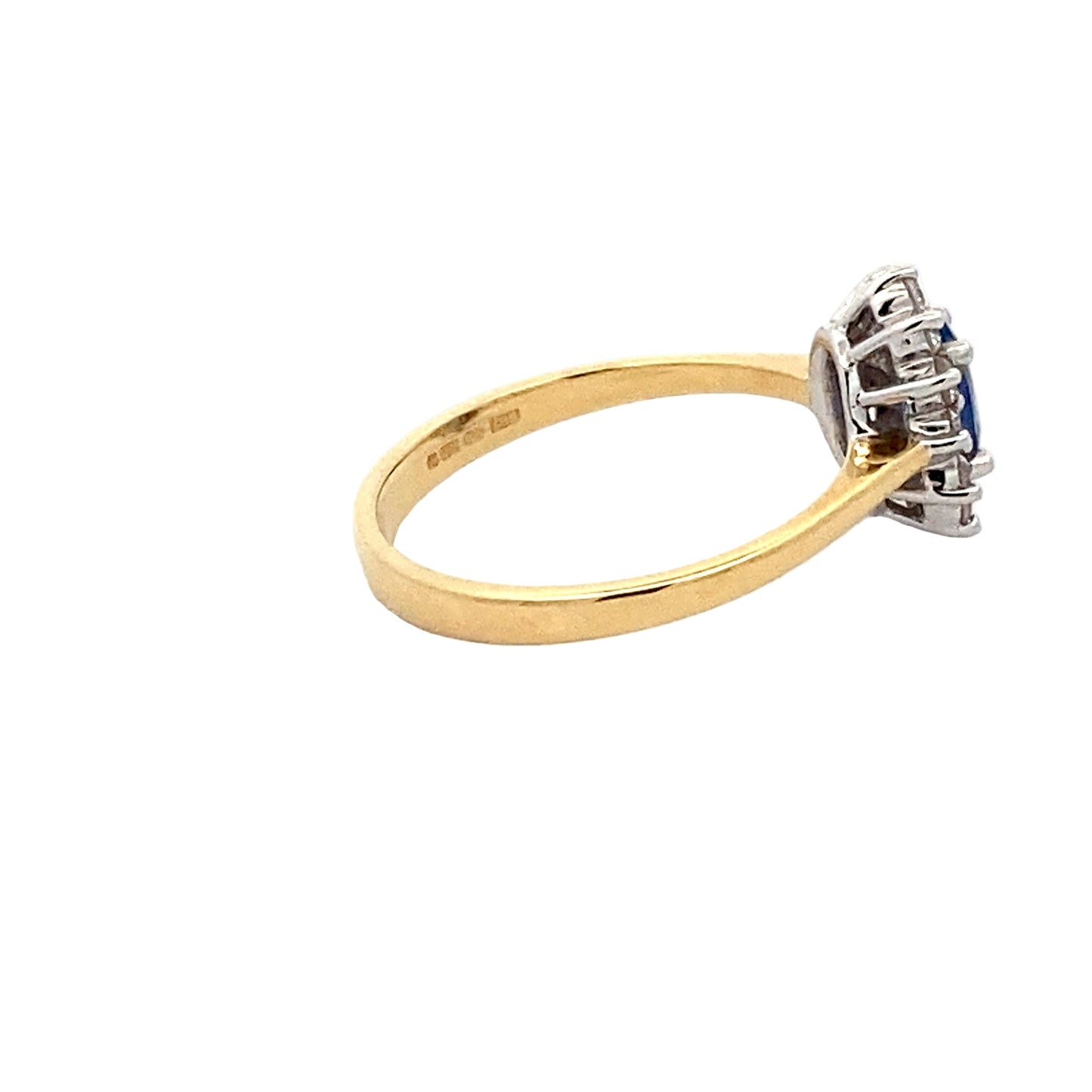Sapphire and Round Brilliant Diamond Cluster Style Ring Gardiner Brothers