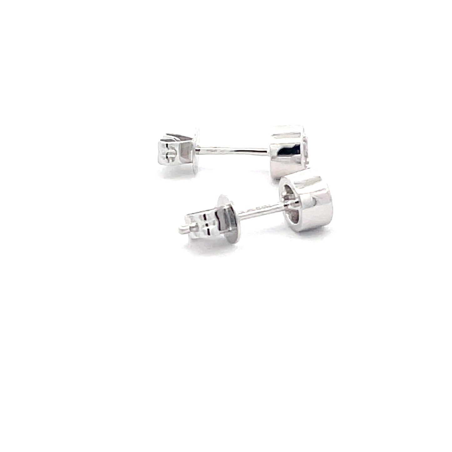 Round Brilliant Cut Diamond Rub-over Style Solitaire Earrings - 0.60cts Gardiner Brothers