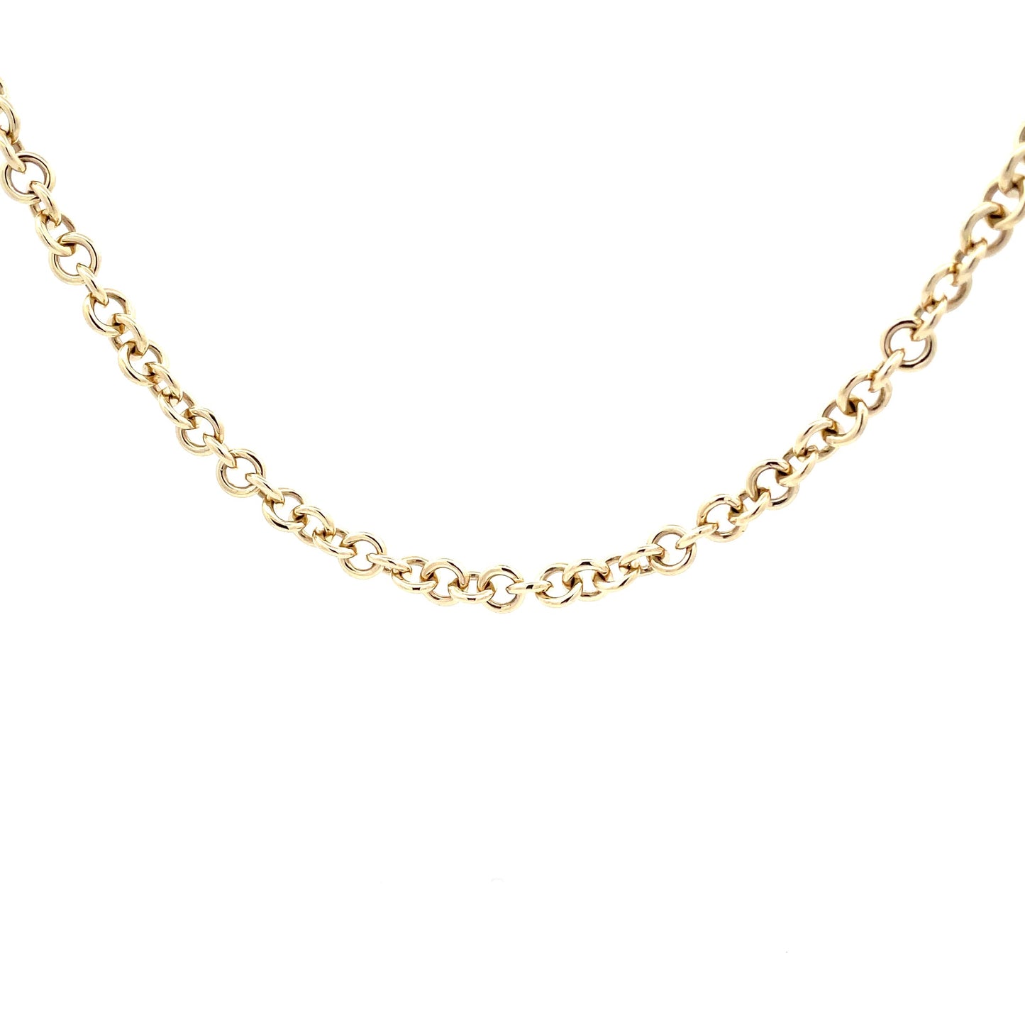 yellow Gold Solid Round Link Necklet Gardiner Brothers
