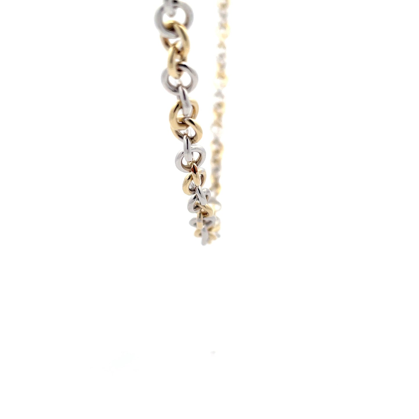 YELLOW and white GOLD SOLID ROUND LINK NECKLET Gardiner Brothers