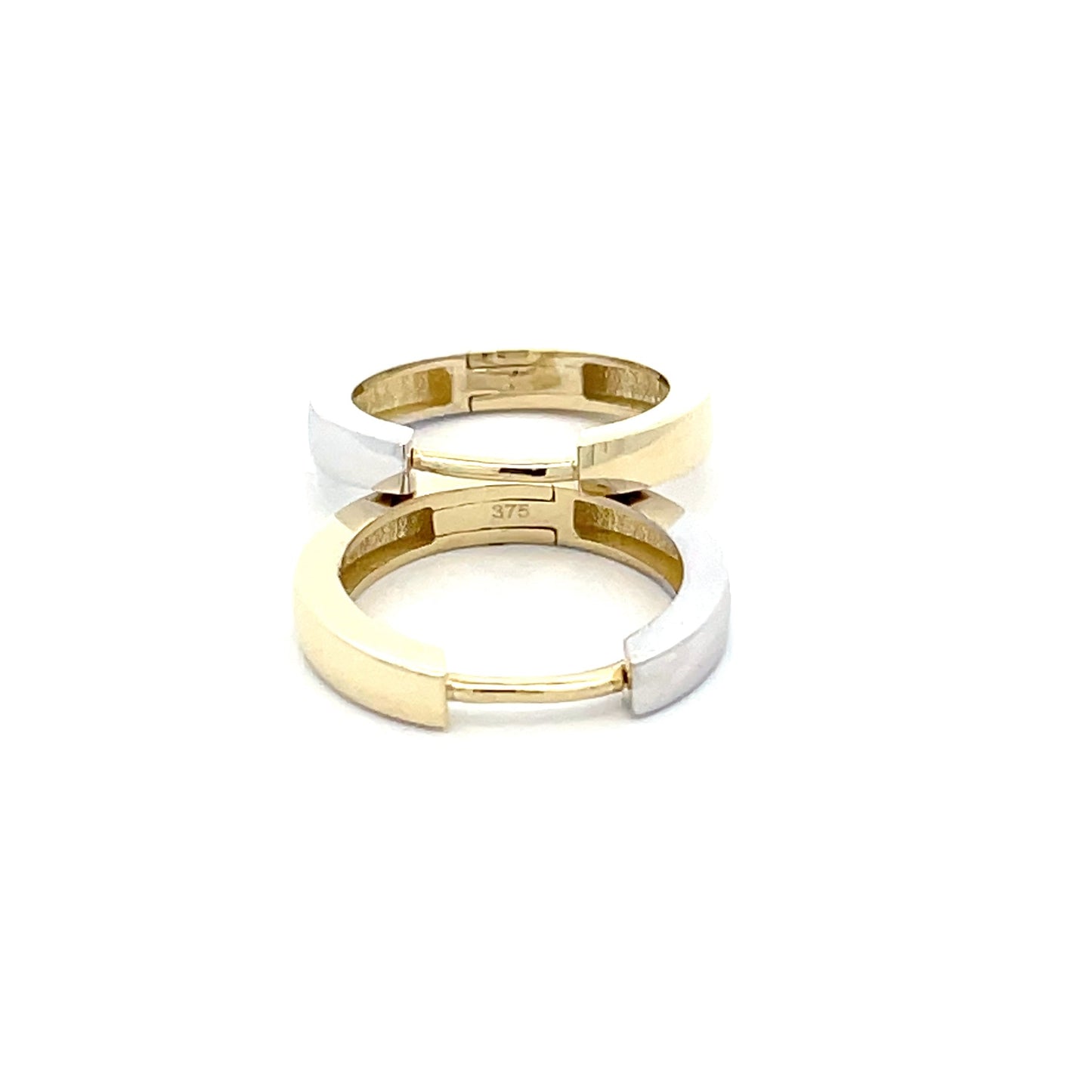 Yellow and White Gold reversible hoop earrings Gardiner Brothers