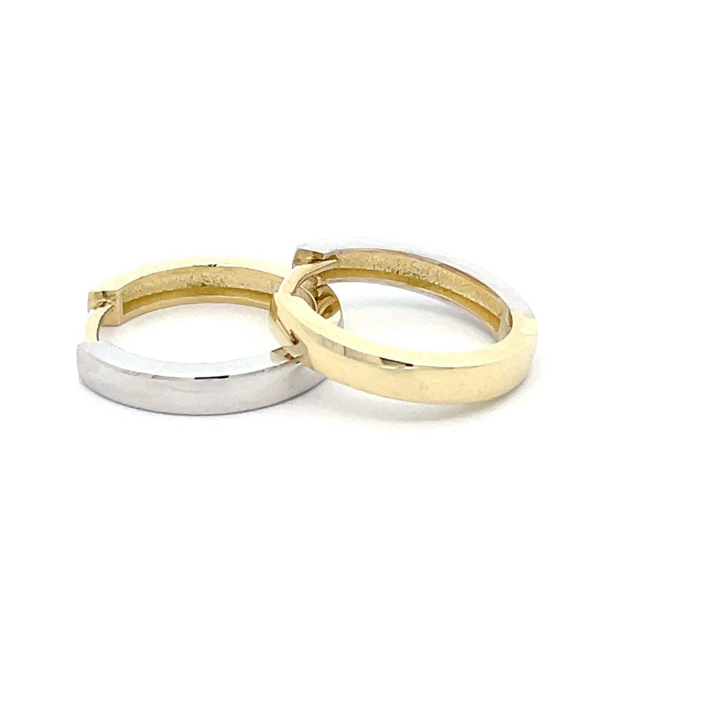 Yellow and White Gold reversible hoop earrings Gardiner Brothers