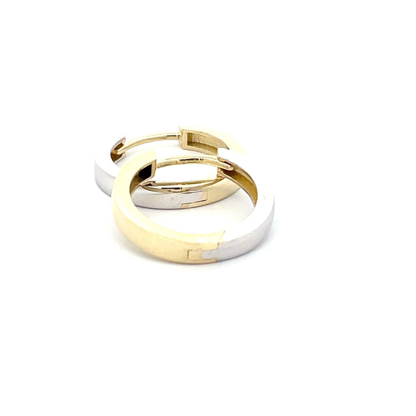 Yellow and White Gold reversible hoop earrings Gardiner Brothers