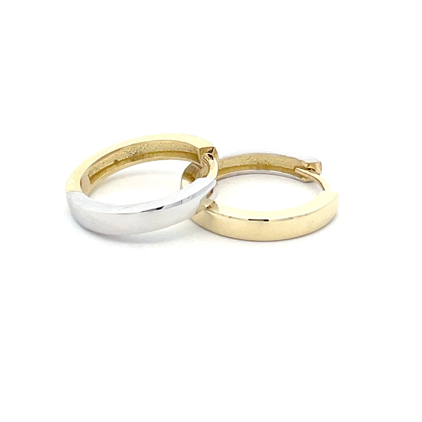 Yellow and White Gold reversible hoop earrings Gardiner Brothers