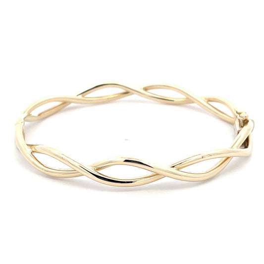 Yellow Gold Wavy Style Bangle  Gardiner Brothers