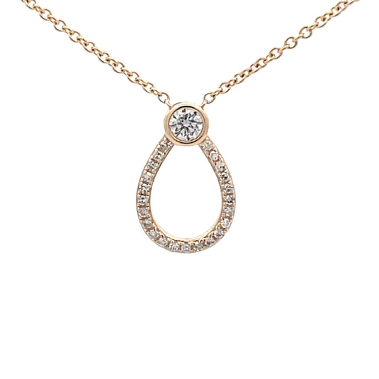 Yellow Gold Diamond Pear Shaped Pendant  Gardiner Brothers