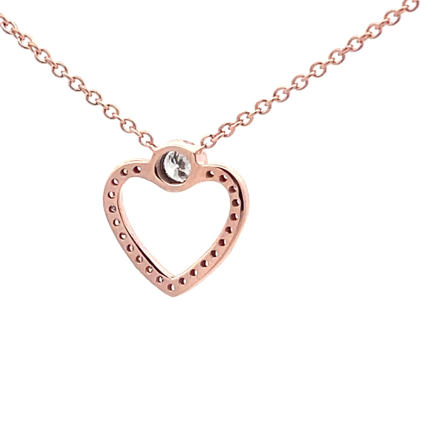Rose Gold Diamond Heart Shaped Pendant Gardiner Brothers