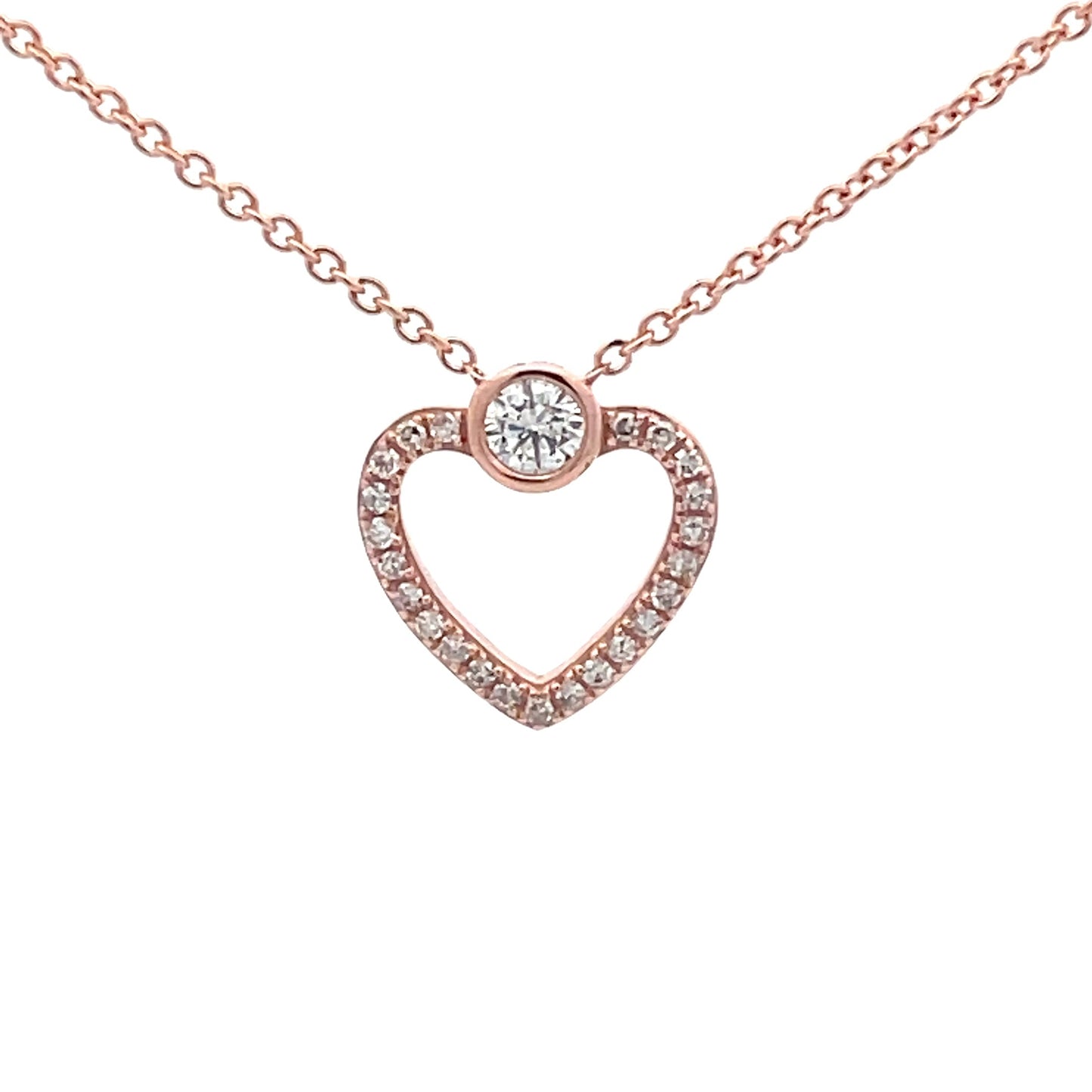 Rose Gold Diamond Heart Shaped Pendant Gardiner Brothers