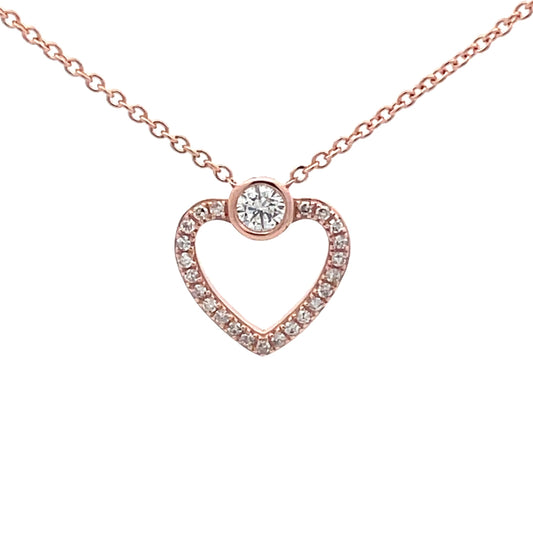 Rose Gold Diamond Heart Shaped Pendant  Gardiner Brothers