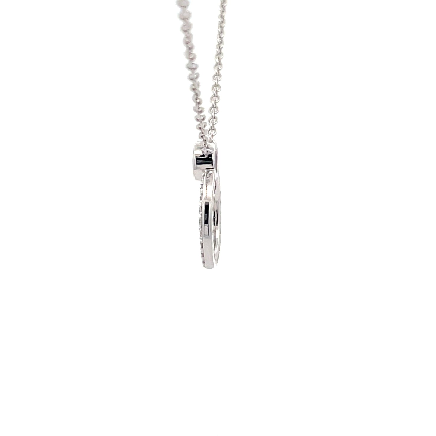 White gold Diamond Circle Shaped Pendant Gardiner Brothers