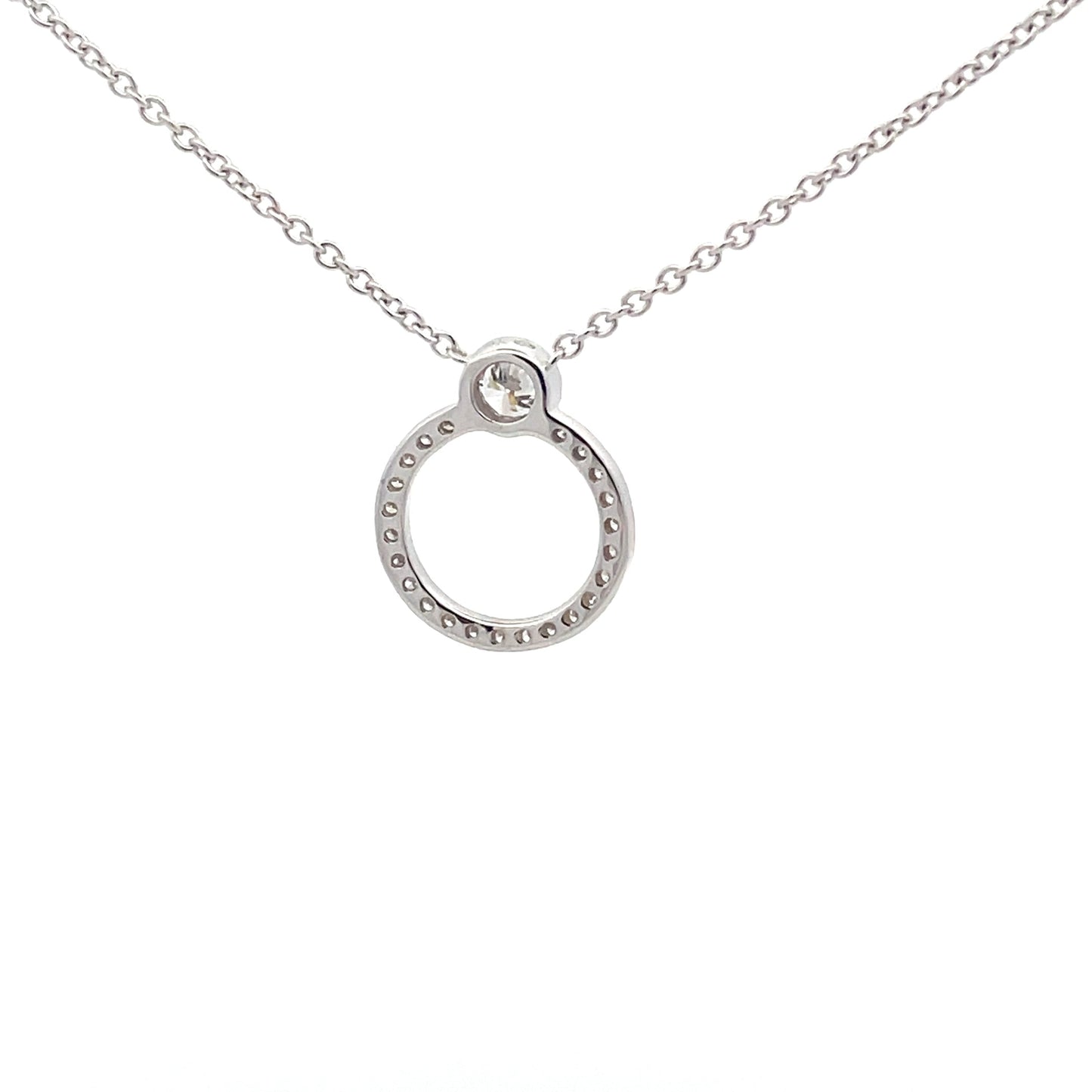 White gold Diamond Circle Shaped Pendant Gardiner Brothers