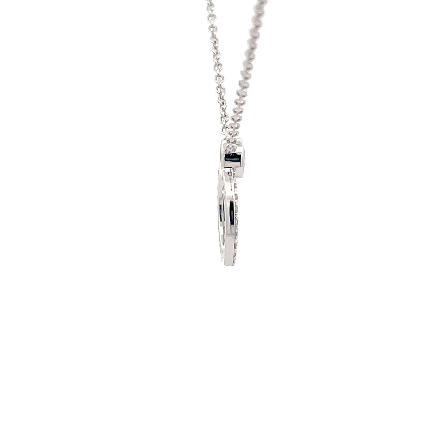 White gold Diamond Circle Shaped Pendant Gardiner Brothers