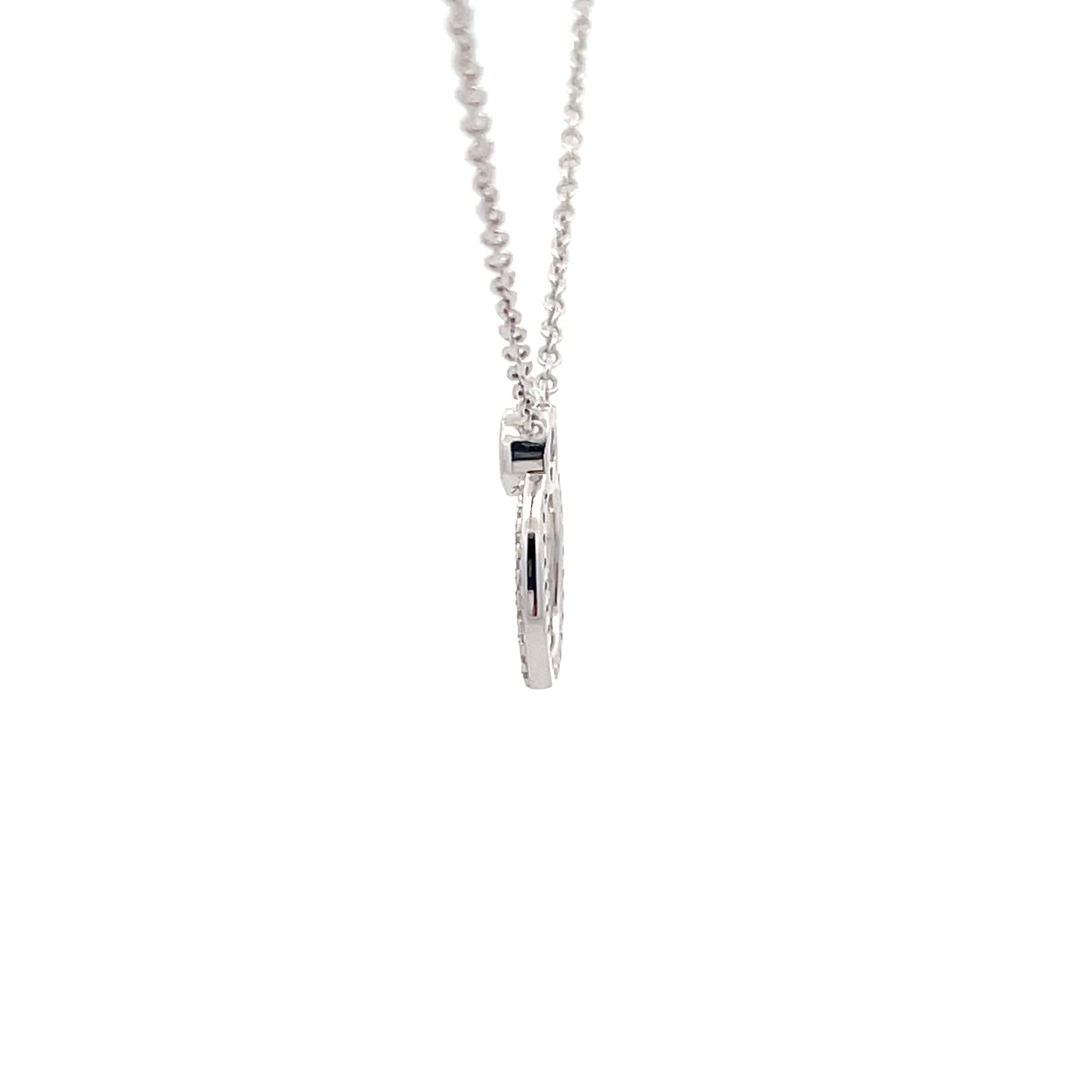 White gold diamond Oval Shaped Circle Pendant Gardiner Brothers
