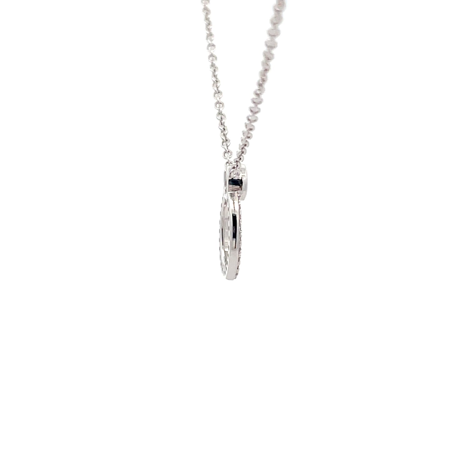 White gold diamond Oval Shaped Circle Pendant Gardiner Brothers