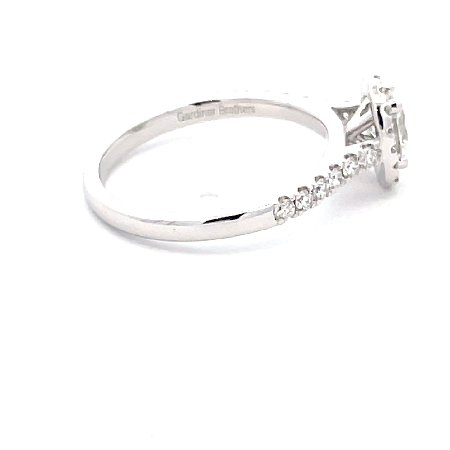 Platinum Oval Shaped Diamond Halo Style Ring - 0.78cts Gardiner Brothers