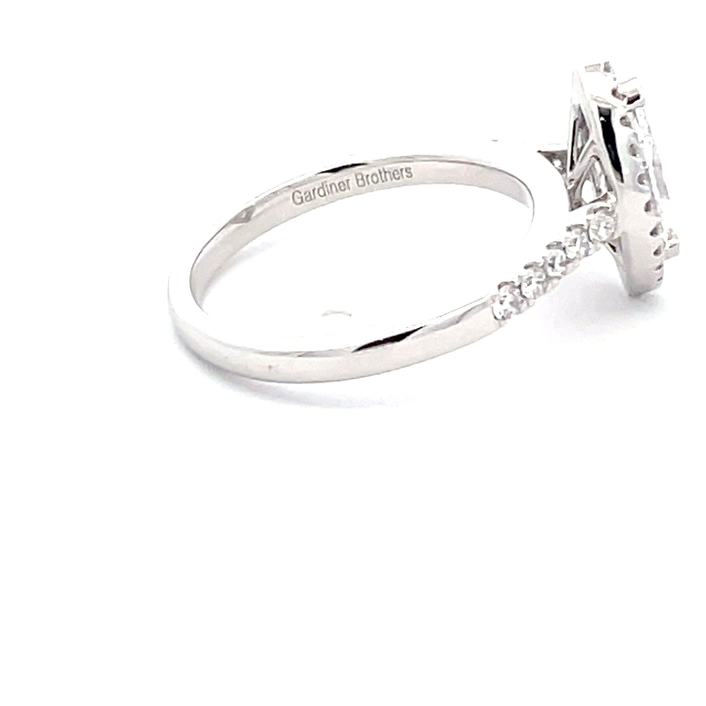 Platinum Marquise Shaped Diamond Halo Cluster Style Ring - 1.02cts Gardiner Brothers