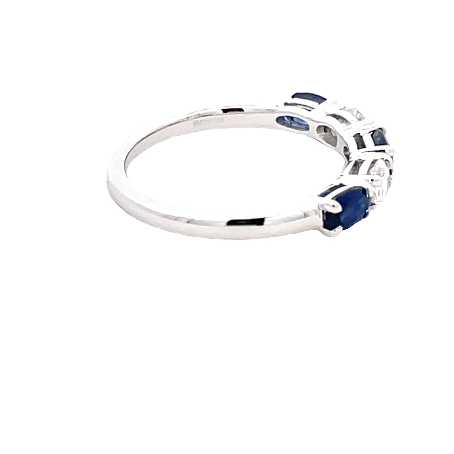 Oval Sapphire and Oval Diamond 5 Stone Ring Gardiner Brothers