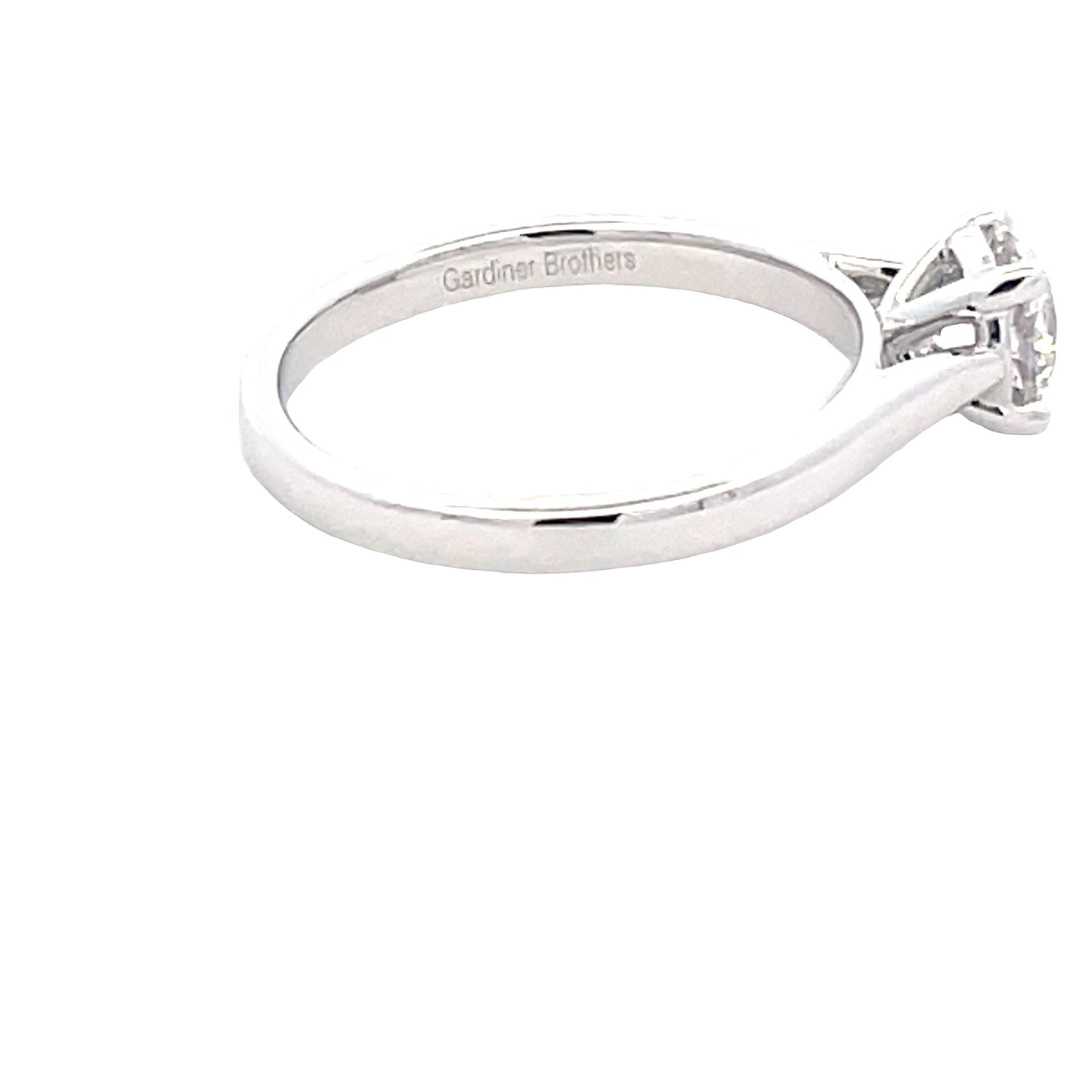 Platinum Round Brilliant Cut Diamond Solitaire Ring - Gardiner Brothers