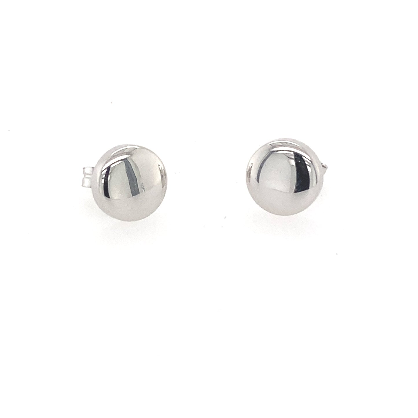 White Gold Button Stud Earrings Gardiner Brothers
