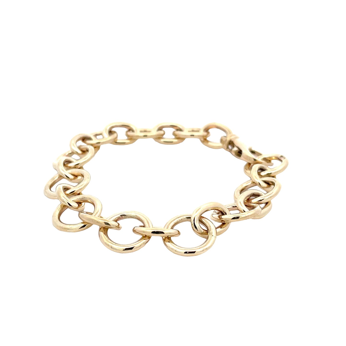 Yellow gold wide link style bracelet Gardiner Brothers
