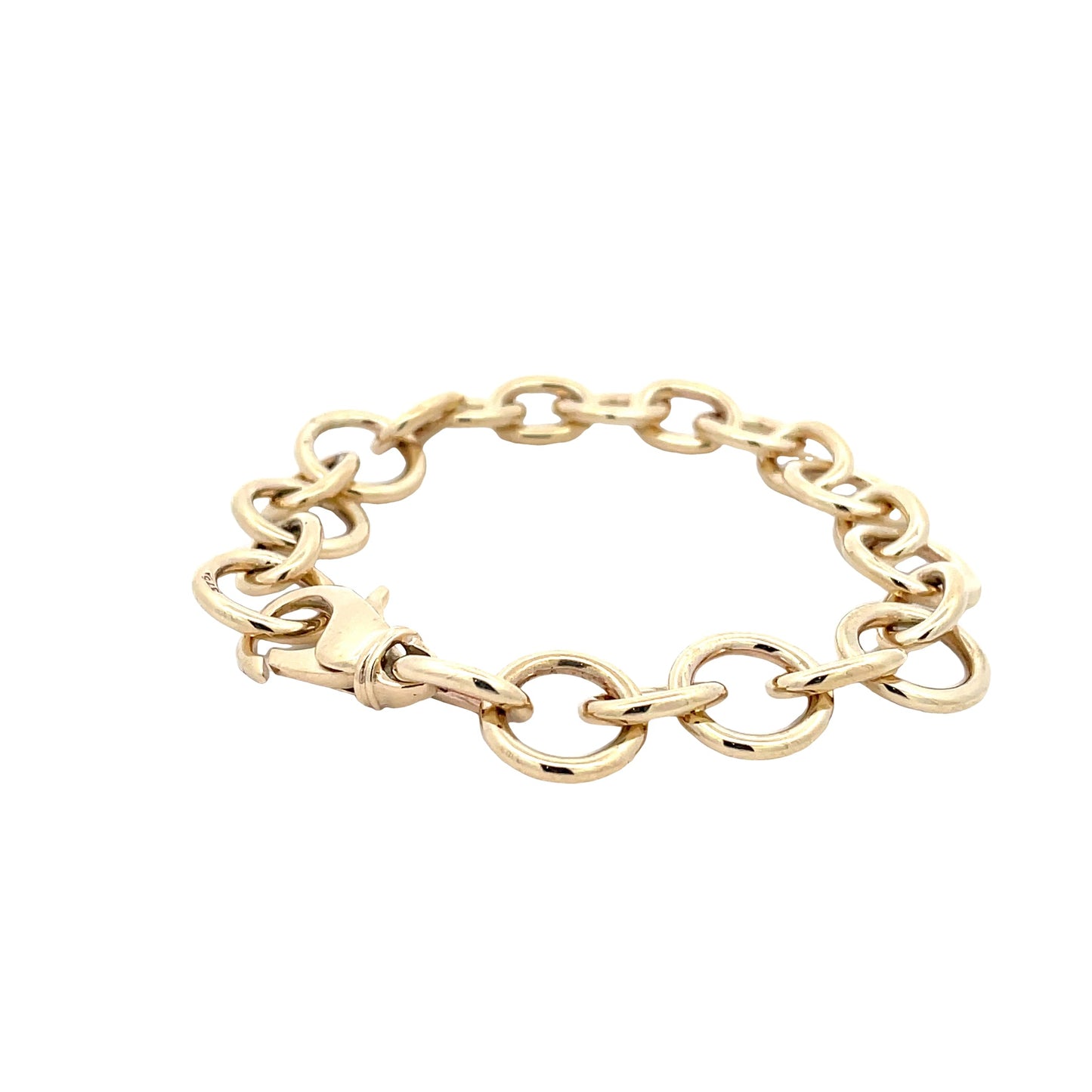 Yellow gold wide link style bracelet Gardiner Brothers
