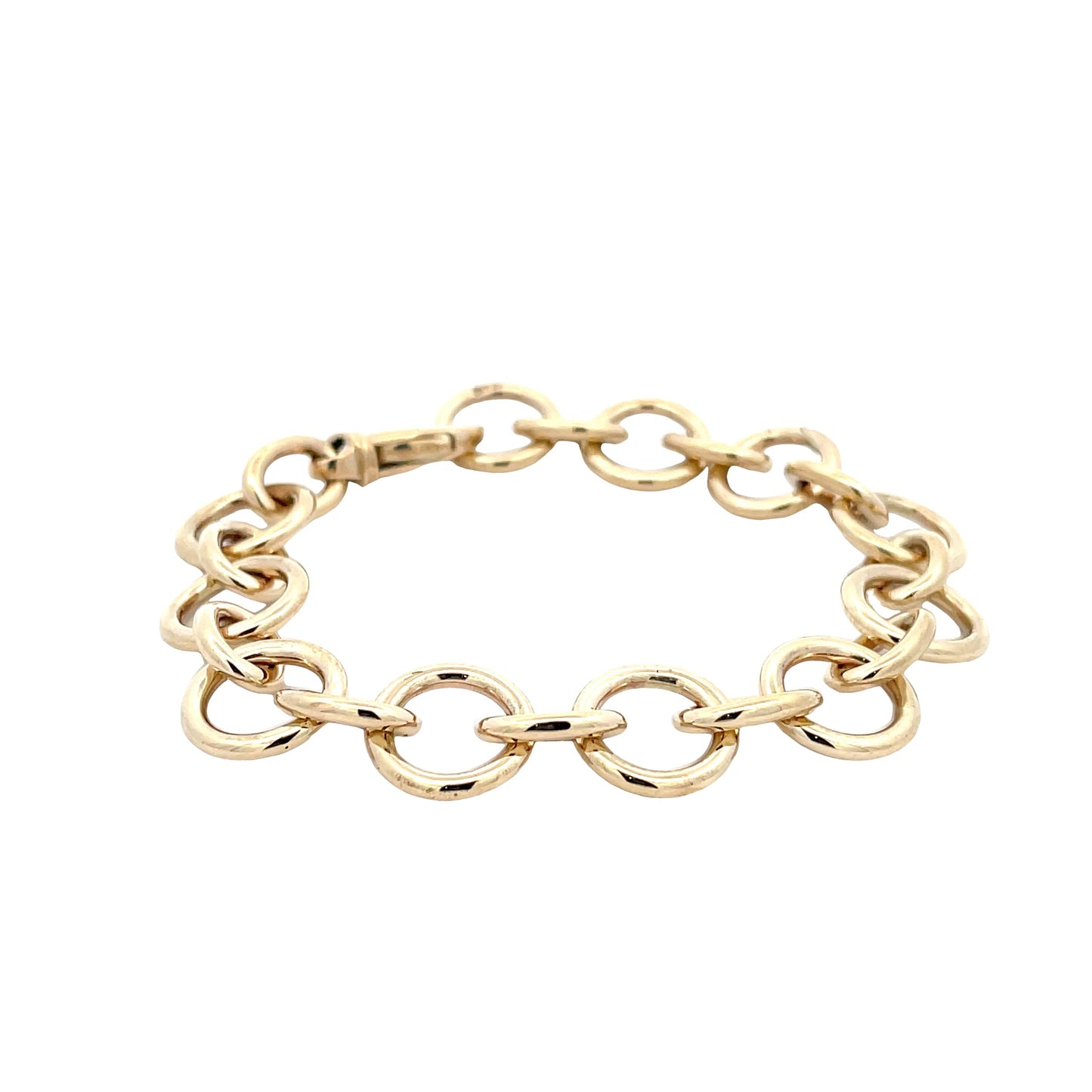 Yellow gold wide link style bracelet Gardiner Brothers