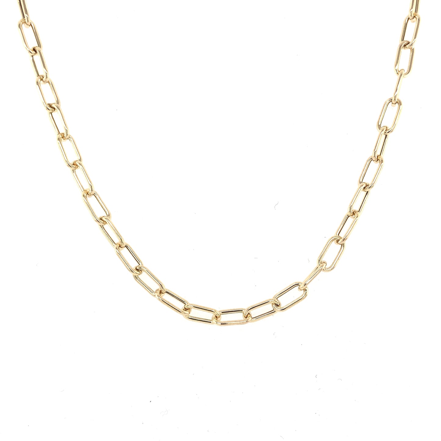 Yellow Gold Paper-Chain Link Necklace Gardiner Brothers