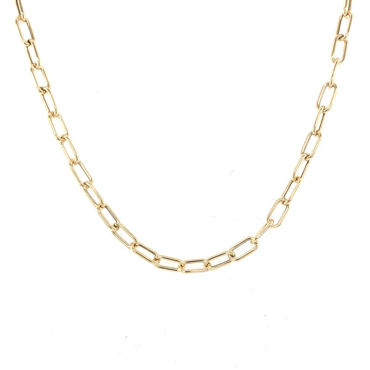 Yellow Gold Paper-Chain Link Necklace  Gardiner Brothers