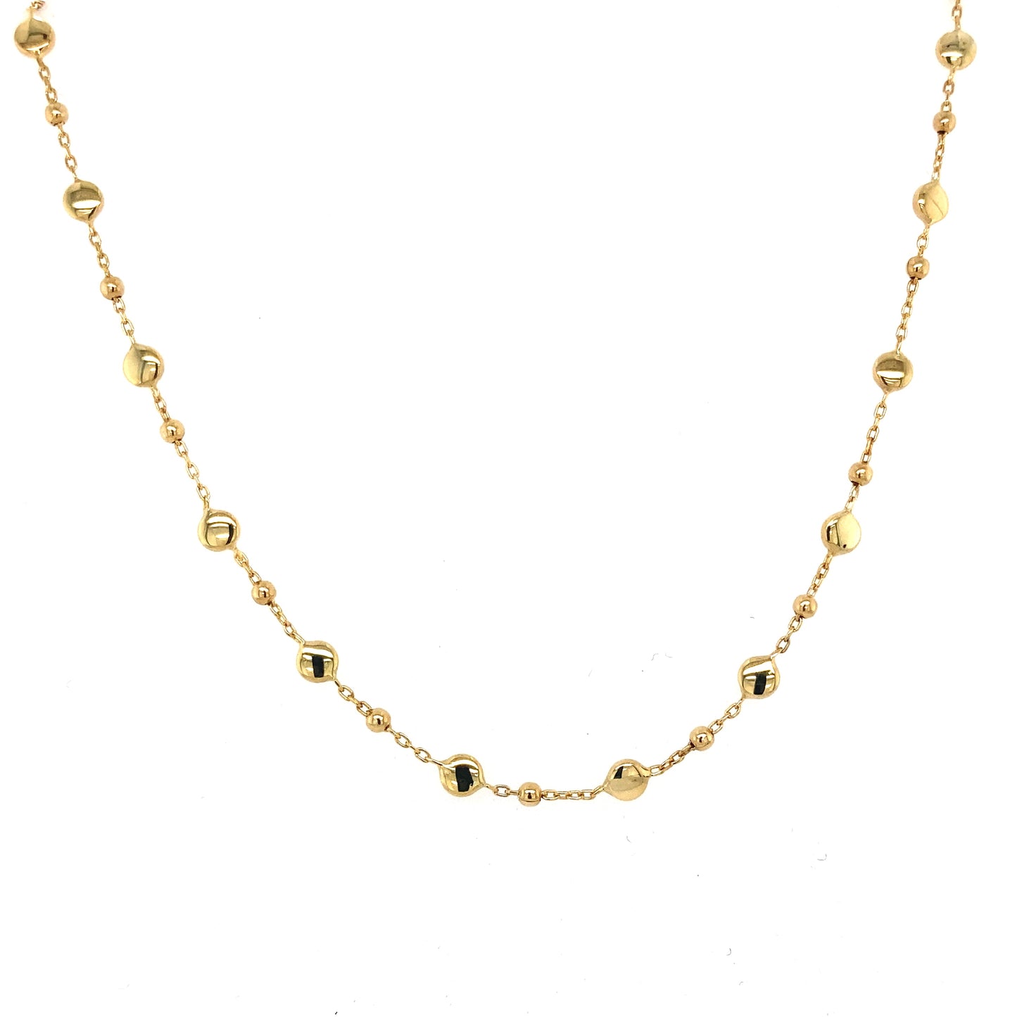 Yellow Gold Beaded Link Necklace Gardiner Brothers