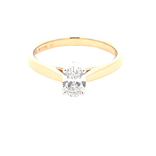 Oval Shaped Diamond Solitaire Ring - 0.51cts  Gardiner Brothers