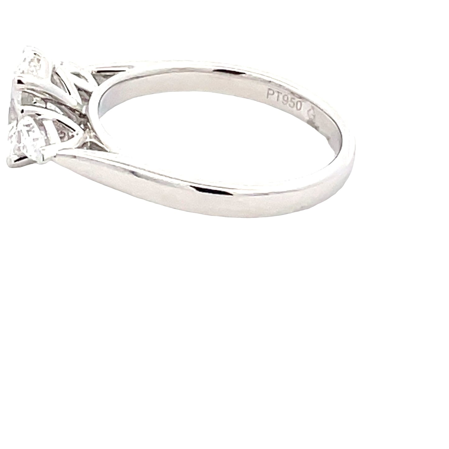 Lab Grown Oval and Pear Shaped Diamond 3 Stone Ring - 1.37cts Gardiner Brothers