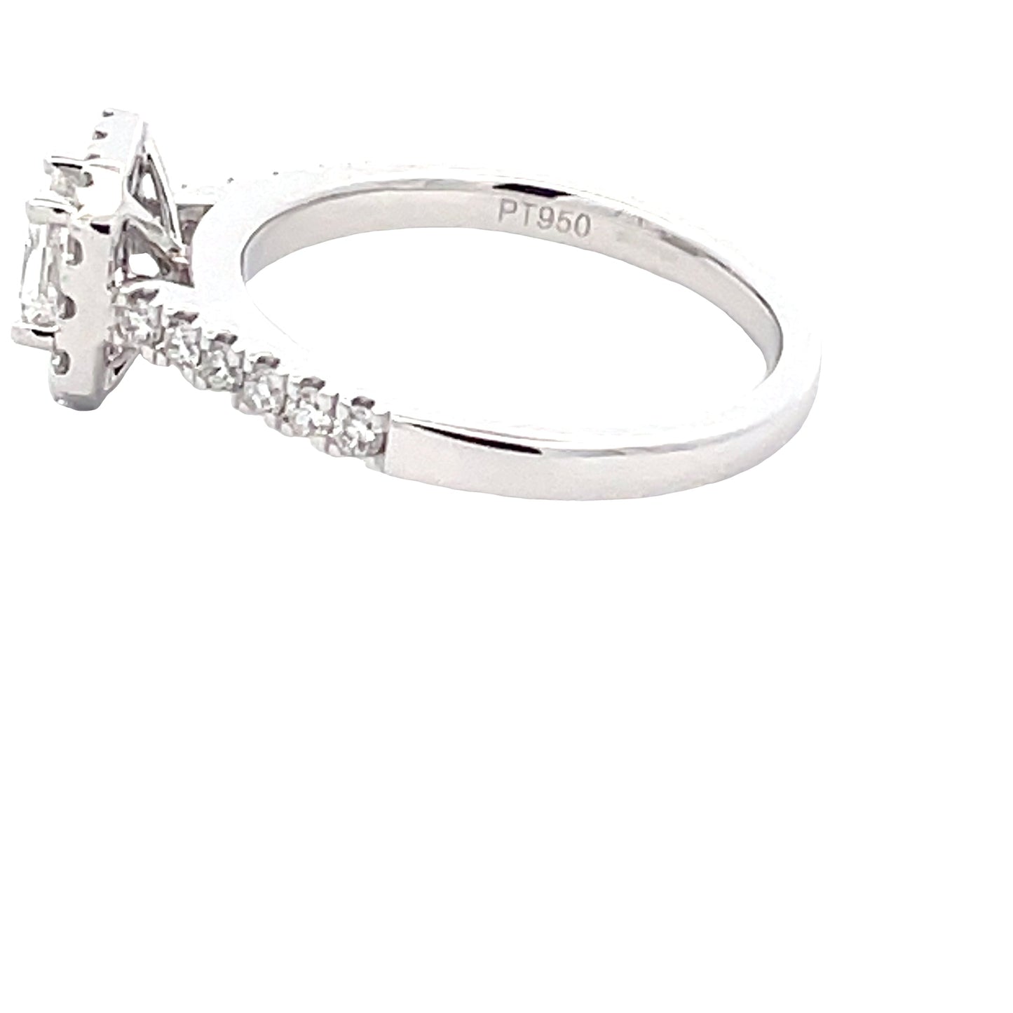 Radiant Cut Diamond Halo Cluster Style Ring - 0.84cts Gardiner Brothers