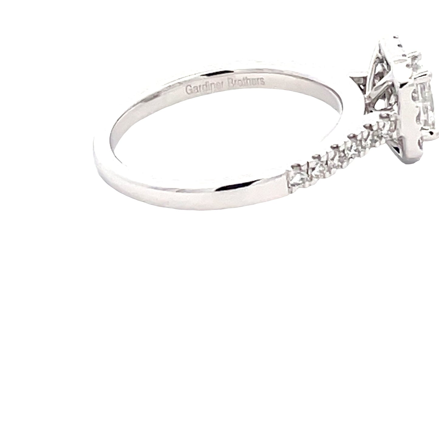 Platinum Radiant Cut Diamond Halo Cluster Style Ring - 0.94cts Gardiner Brothers