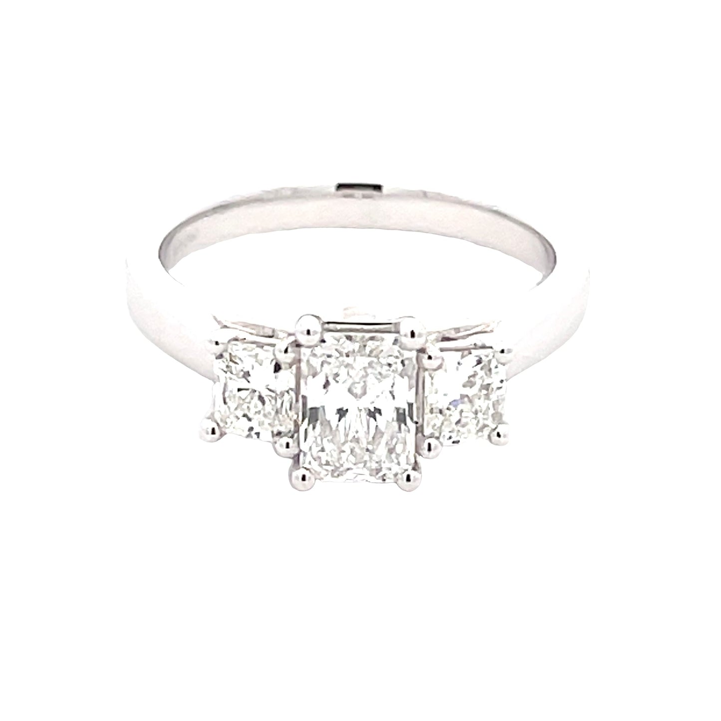 Radiant Cut Diamond 3 Stone ring - 1.34cts Gardiner Brothers