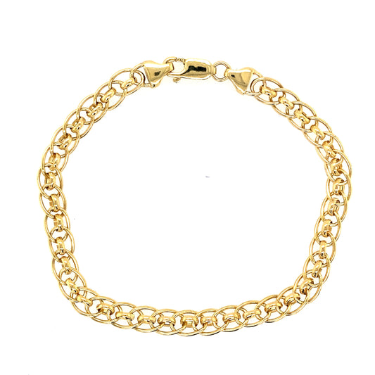 Yellow Gold Roller Bal Link Bracelet  Gardiner Brothers