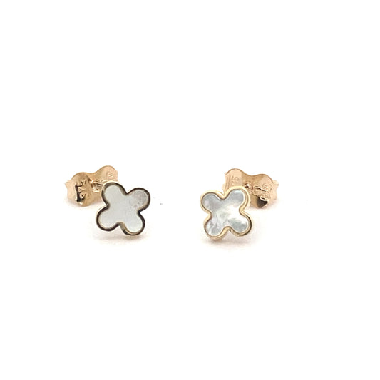 Yellow Gold Mother of Pearl Earrings  Gardiner Brothers
