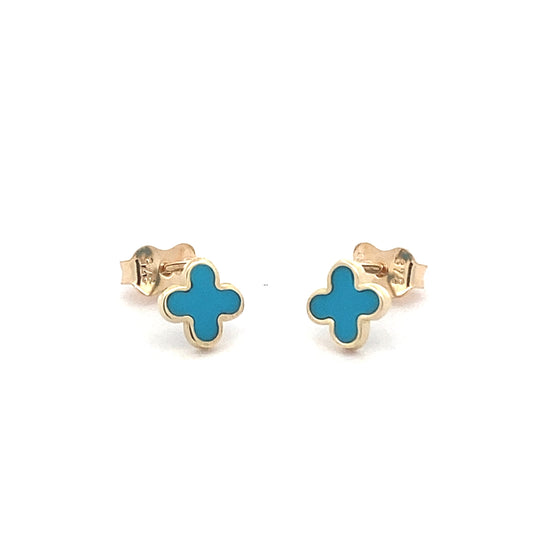 Yellow Gold Turquoise Earrings  Gardiner Brothers