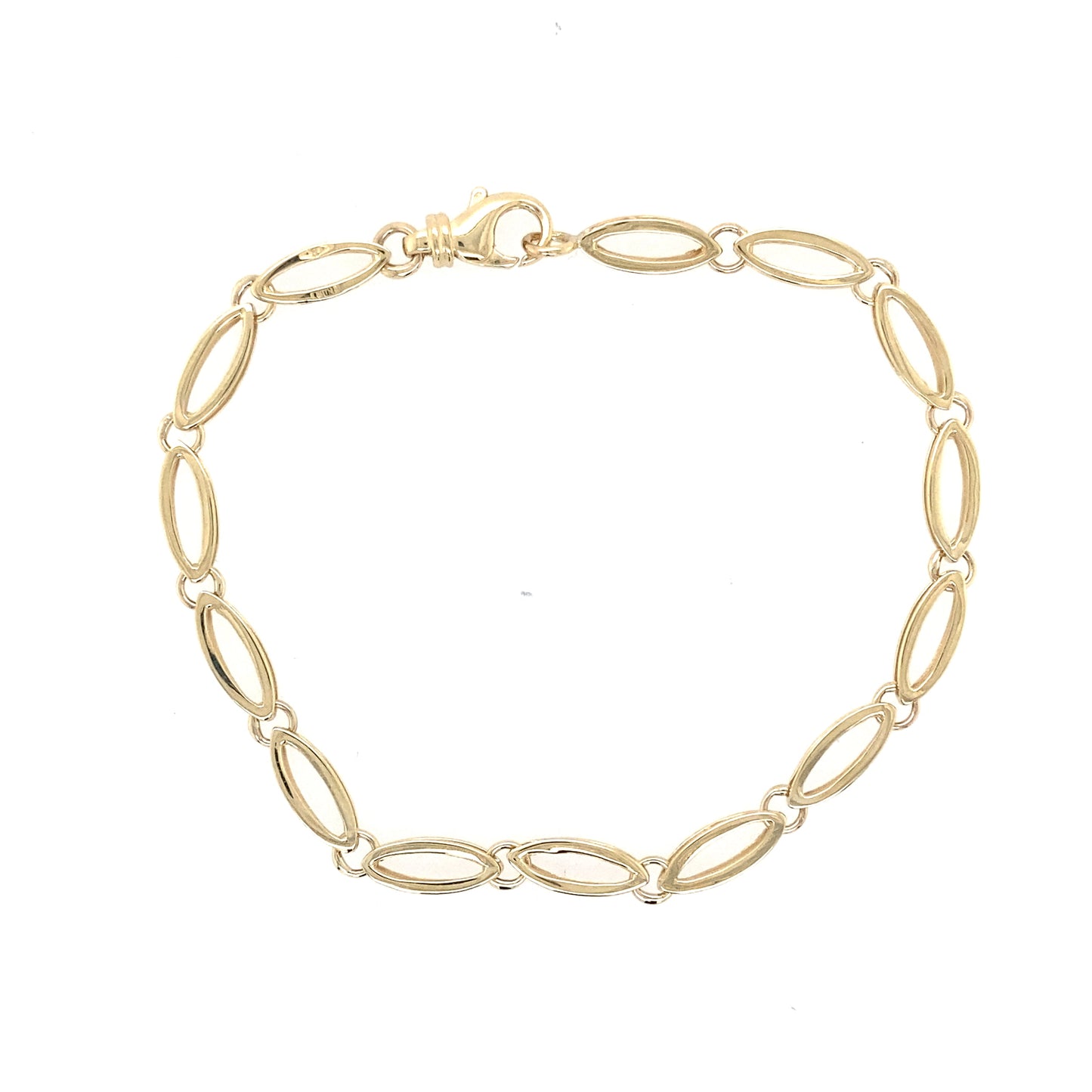 Yellow Gold Open Boat Link Bracelet Gardiner Brothers