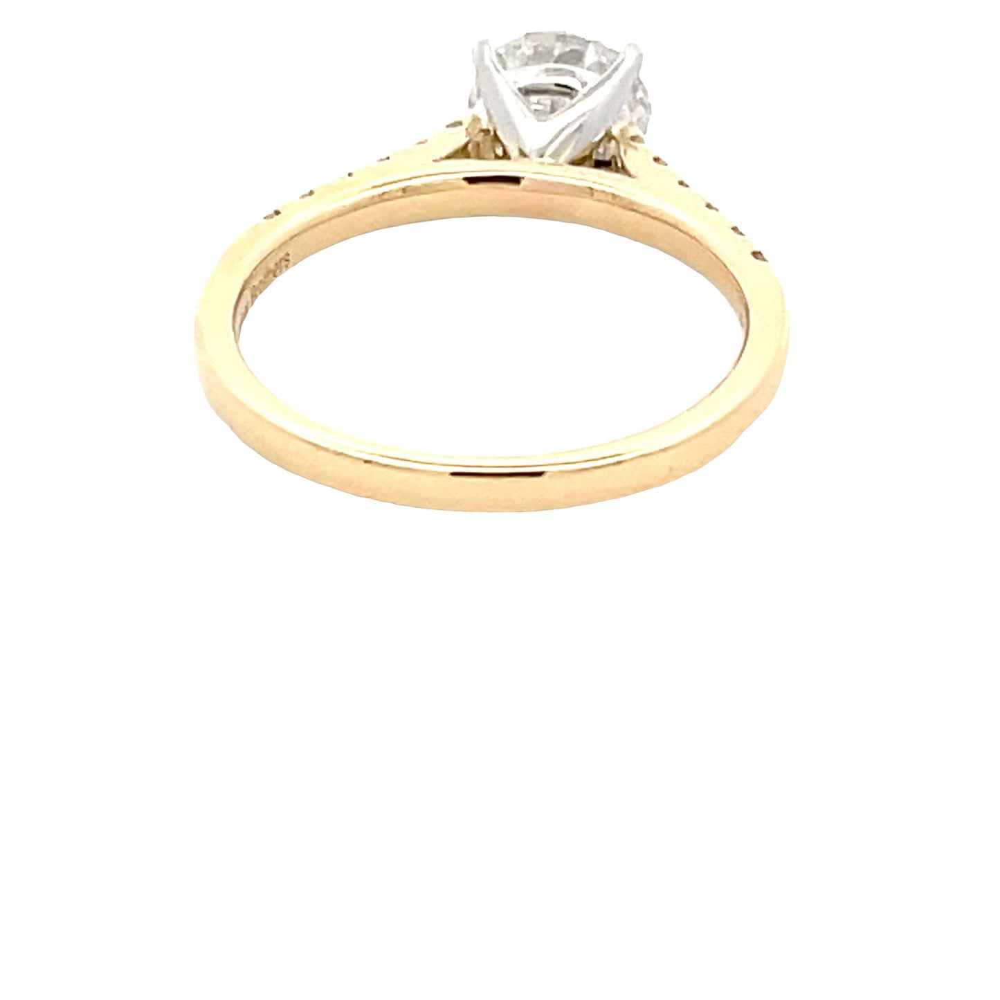 Round Brilliant Cut Diamond Solitaire ring with diamond set shoulders - 1.43cts Gardiner Brothers