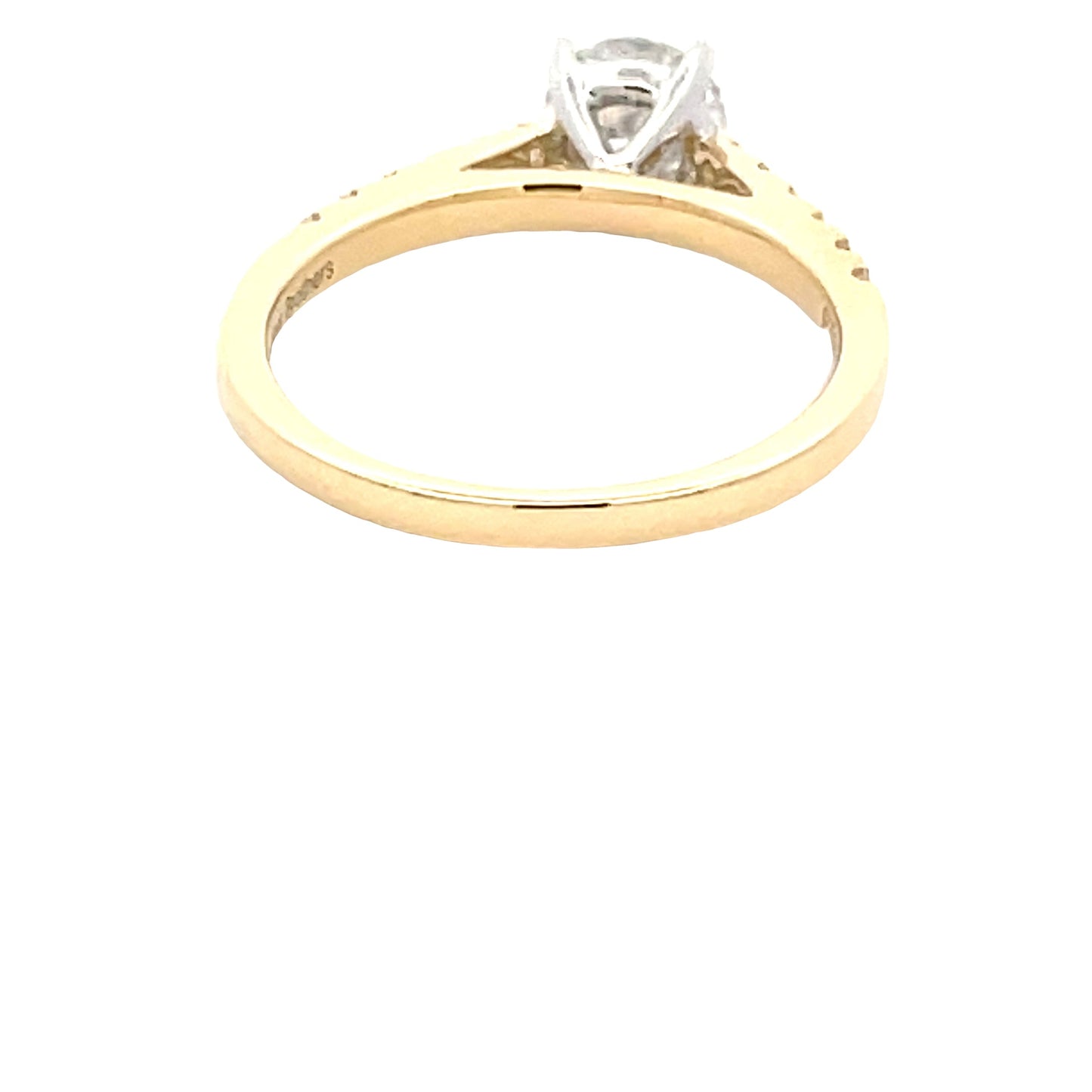Round Brilliant cut diamond solitaire with diamond set shoulders - 1.15cts Gardiner Brothers