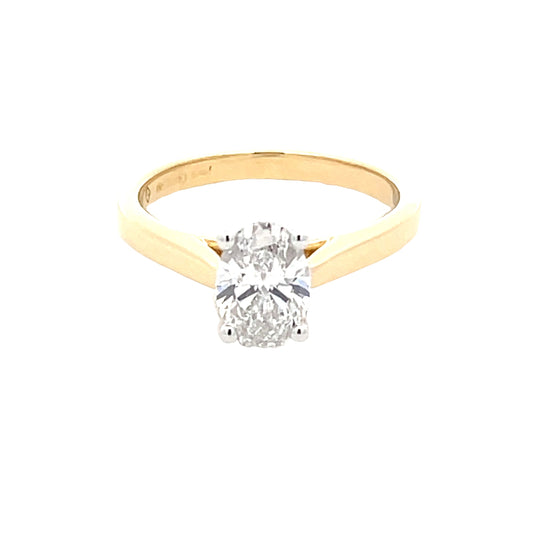 Lab Grown Oval Shaped Diamond Solitaire Ring - 1.00cts  Gardiner Brothers