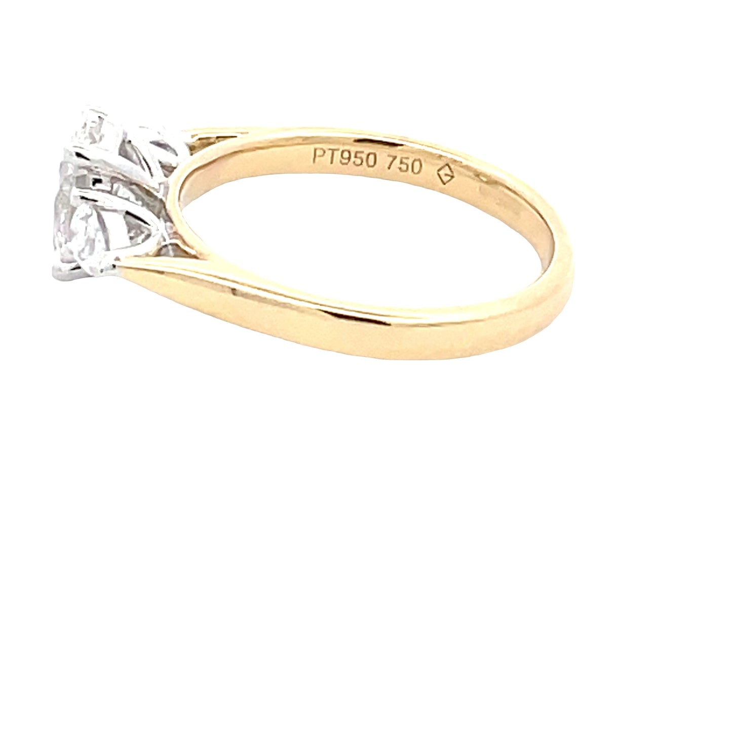 Lab grown Oval and Pear Shaped Diamond 3 Stone Ring - 1.32cts Gardiner Brothers